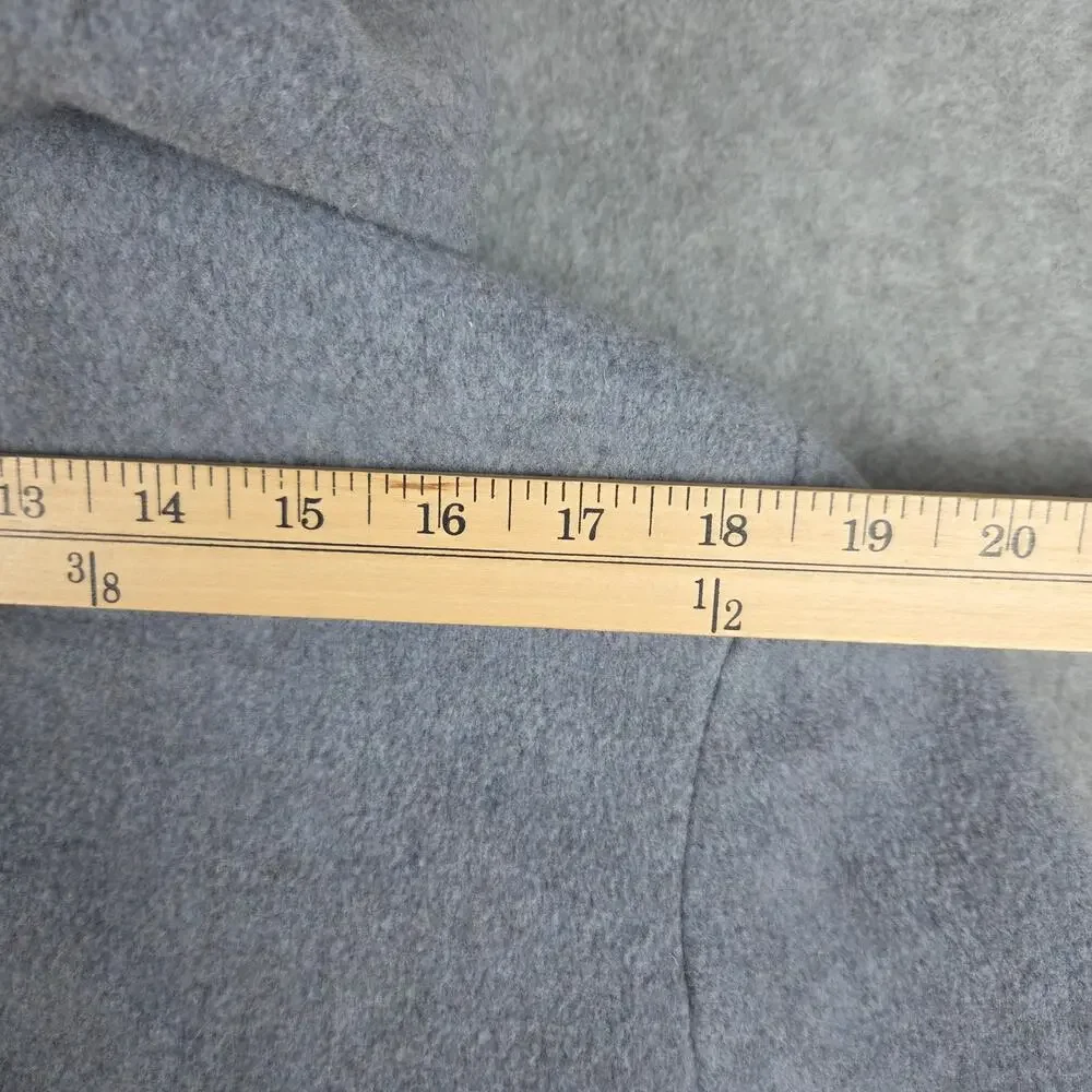 London Fog Size 10 Blue-Gray Wool Button Down Car Coat Detachable Hood